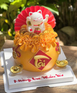 Mẫu bánh khai trương đẹp, trang trí tinh tế, mang ý nghĩa phát tài phát lộc, đặt tại Archi Cake.