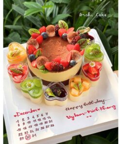 Set Bánh Sinh Nhật Mix Vị Trái Cây – Dâu Tây, Nho, Cherry, Socola & Chanh Dây. Sự Kết Hợp Hoàn Hảo Giữa Panna Cotta & Tiramisu Tại Archi cake
