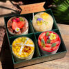 Set bánh panna cotta quà tặng hũ tròn mix vị kết hợp trái cây tươi – lựa chọn quà tặng dễ thương tinh tế từ Archi Cake Phan Thiết.